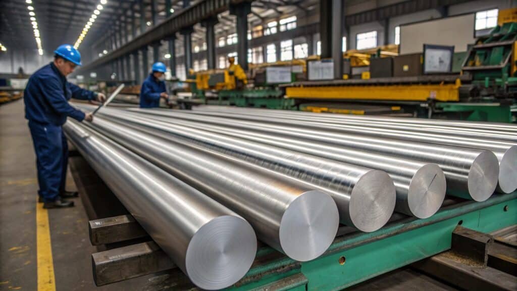 An illustration showing how the forging process compresses aluminum, increasing its density and aligning its grain for maximum strength.